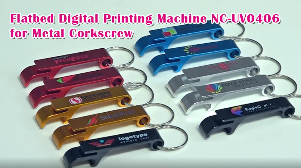 Flatbed Digital Printing Machine NC-UV0406 for Metal Corkscrew